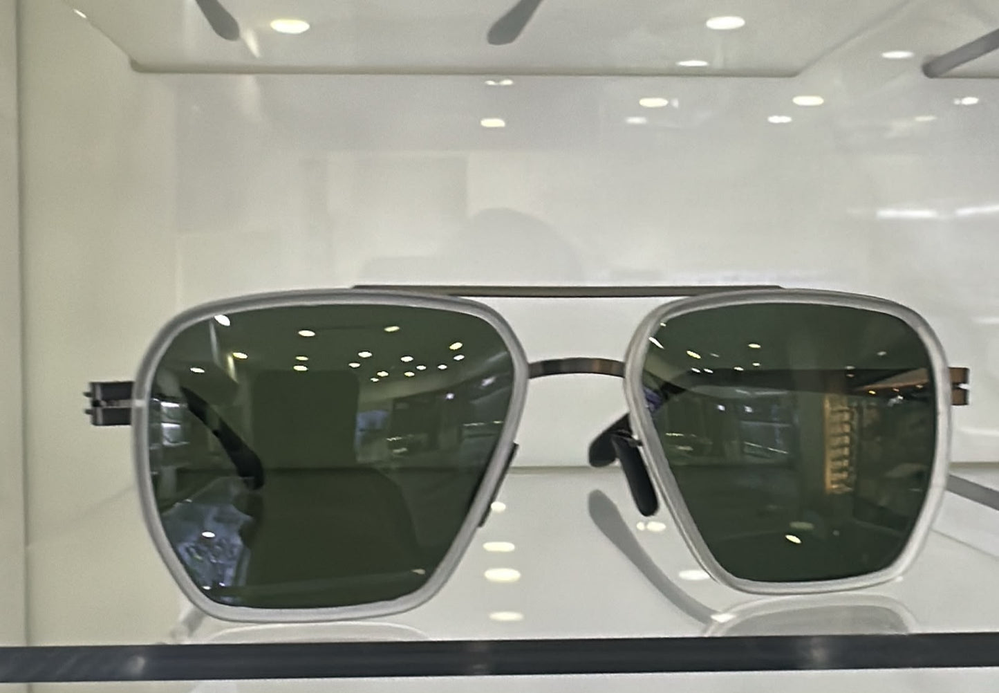 Lentes Estilo Porsche Design — Square Aviator Silver Green