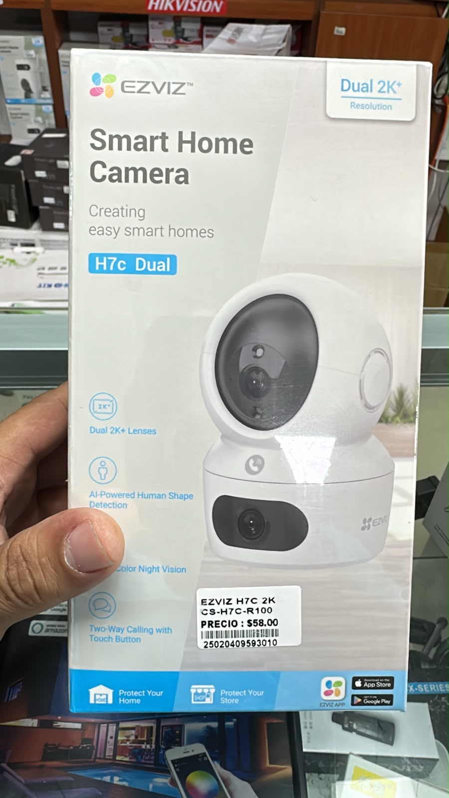 EZVIZ H7c Dual 2K+ — Cámara de Seguridad WiFi Inteligente | IA, Visión Nocturna a Color y Llamada Bidireccional