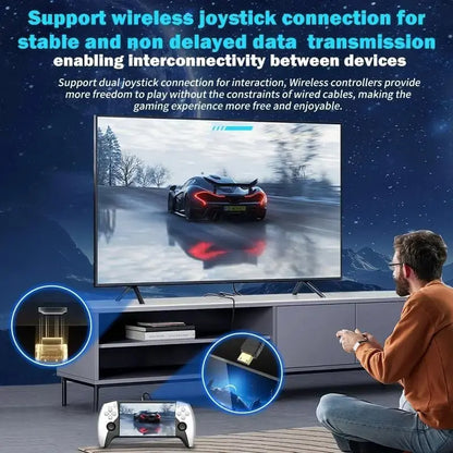SF3500 Retro Handheld Game Console - Performance Upgrade: a Handheld Game Console Made for Gaming with a HD 5.5-Inch IPS Screen, Featuring Multiple Games, Classic Video Game Support for TV Connection, 14+ Emulators, and 5-Hour Battery Life.