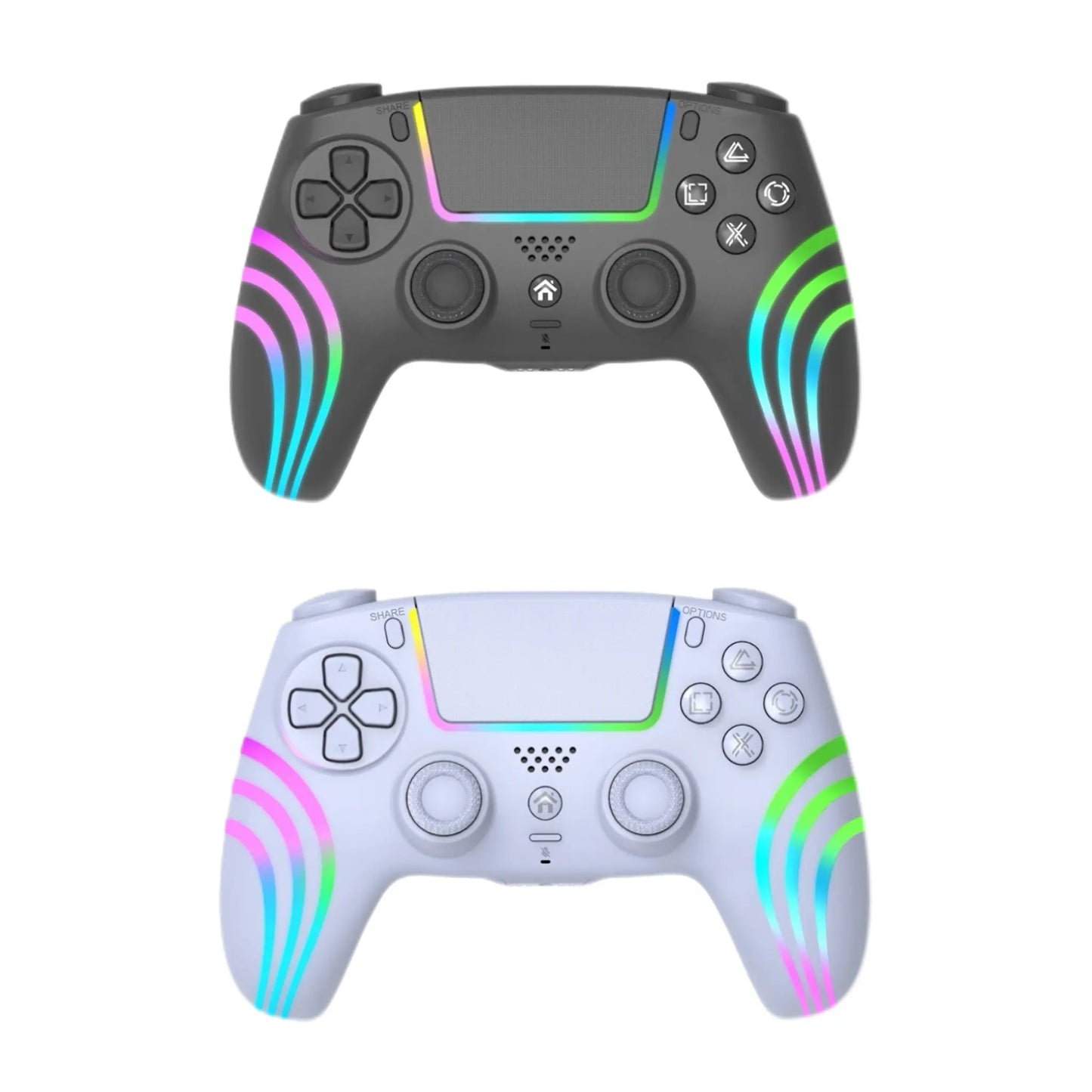 Wireless Game Controller for PS5/PS5 Slim/Ps5 Pro/Pc — RGB Wireless Controller Featuring Hall-Effect Linear Triggers, RGB Lighting, Macro Remapping of Back Buttons, Turbo Function, a 1,000 Mah Battery, Six-Axis Gyroscope, Vibration, and a 3.5 Mm Audio Jac