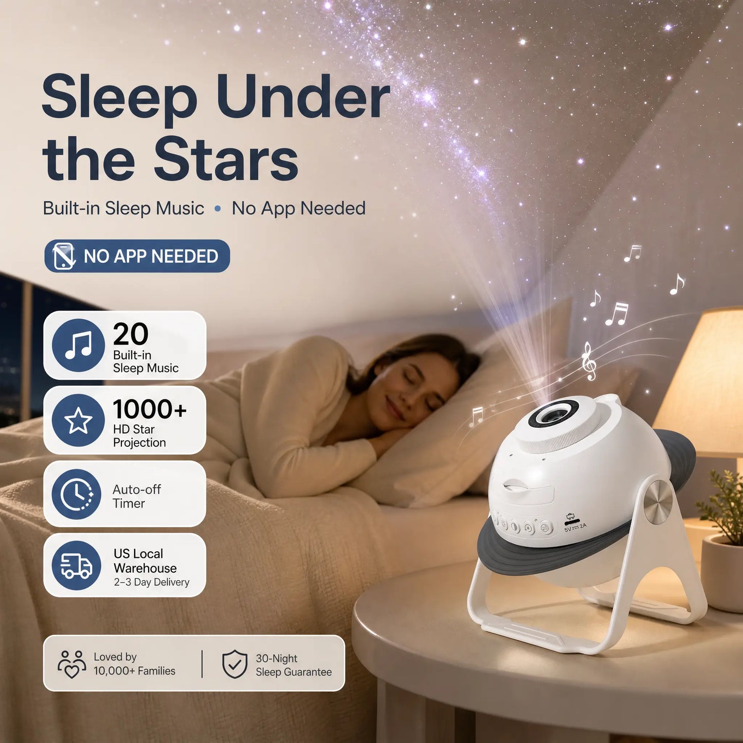 YOUKELUX P1 Premium Star Projector with Bluetooth Speaker, White Noise, Cozy Lighting & Decorative Lighting for Bedroom Ambience