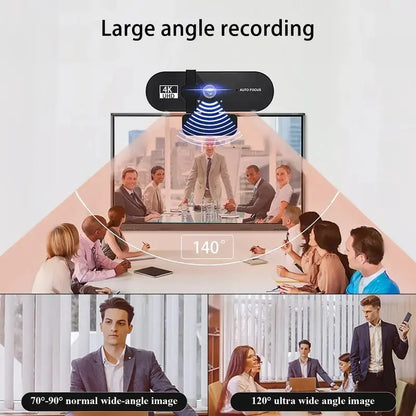 4K/1080P Network Camera with Privacy Cover, Auto Focus, Automatic Exposure, USB Webcam, 360° Rotating Universal Compatibility