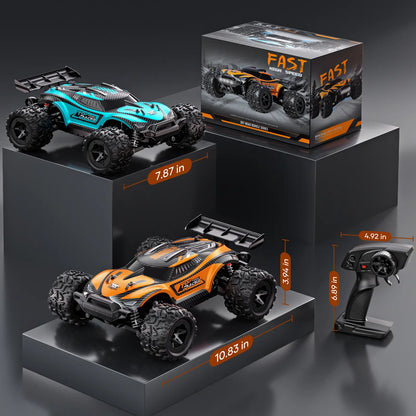 High Speed Remote Control Car 1:18 Carbon Brush RC Shark Design with USB Cable & Battery 2S/3S Motor 20 Mph/27 Mph All-Terrain Stunts Kids Gift