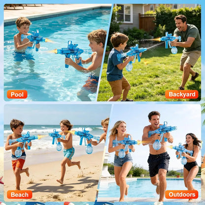 Zrunbo Electric Water Gun for Kids & Adults – Automatic Water Blaster with LED Flame Effect, 28-32 FT Long Range Water Blasters for Kids Adults Outdoor Summer Swimming Pool Game Toys Birthday Gift Outdoorfun Summervibes