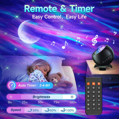Birthday Gifts for Teen Girls & Boys - Northern Galaxy Light Projector with 15 White Noise Bluetooth Speaker, Trendy Stuff Aurora Night Light Bedroom Decor,Ambiance Light,Summergarden