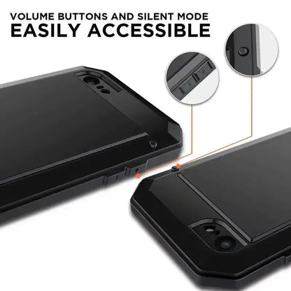 Military Grade Metal Armor Case for Iphone 17 Air/17/16/15/14/13/12/11 Pro Max, Heavy Duty Full Body Shockproof Cover with Built-In Screen Protector, Rugged Protective Phone Case