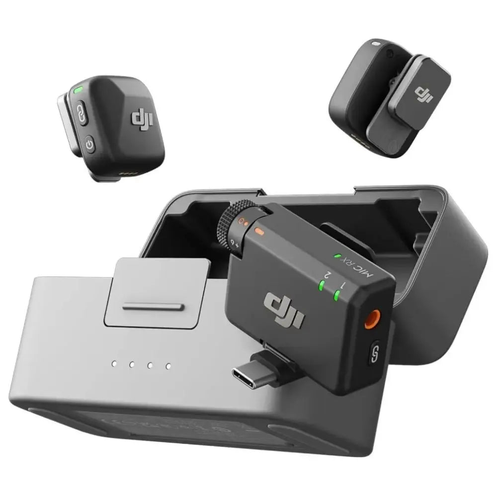 DJI Mic Mini (1 TX + 1 RX), Wireless Lavalier Microphone for Iphone/Camera/Android, Ultralight, Detail-Rich Audio, Noise Cancelling, Automatic Limiting, Vlog, Streaming, 400M Transmission