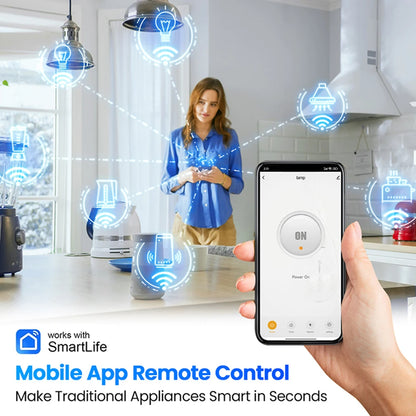 Tuya Wifi Smart Plug 10A 16A US Standard with Monitoring Remote Control Timer Countdown Group Control Works with Alexa Google