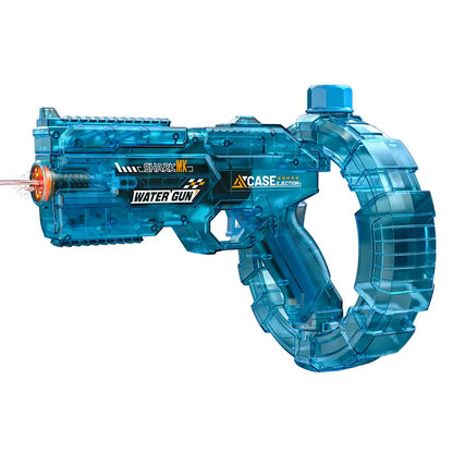 #Summervibes Ultimate Battle Electric Water Gun, Automatic Powerful Water Blaster with LED Glowing Muzzle, 320Cc Large Capacity, 32FT Long Range, Summer Outdoor Shooting Toy for Kids & Adults Beach Pool Party