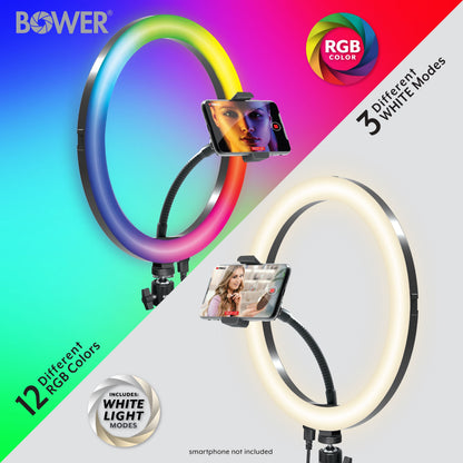 12-Inch LED RGB Ring Light Studio Kit with Special Effects; Black