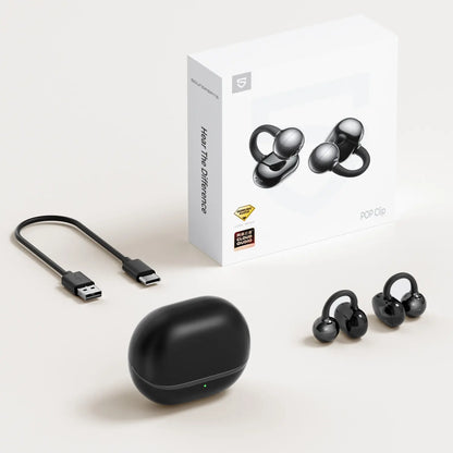 Soundpeats POP Clip Open-Ear Wireless Earbuds, Bluetooth 5.4, Single Mic ENC Noise Cancelling, Game Mode, Fast Charging, IPX5 Waterproof, 30H Playtime for Sports & Daily Use