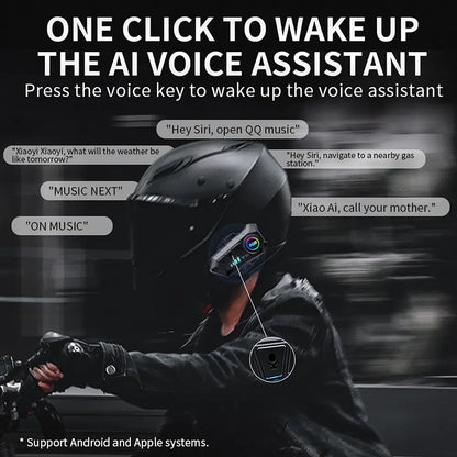 New Y10 Motorcycle Helmet Headphone, Motorcycle Accessory, Bluetooth-Compatible Voice Control, Waterproof, Rechargeable Battery, Long Lasting, Suitable for All Helmets