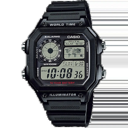 AE1200 | World Time Digital Watch | CASIO
