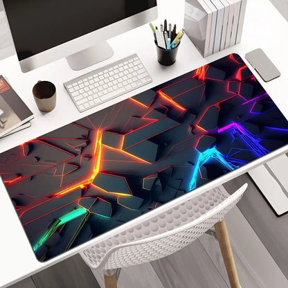 Ergonomic Premium Multipurpose Mouse Pad - 60X35Cm Multi-Size Desktop Accessory with 3D Lines, Durable Lighting, Precision-Stitched Edges, Non-Slip Backing (XL, XXL) for Gaming, Office Laptops, Gaming Items, Ergonomic Mouse Pad