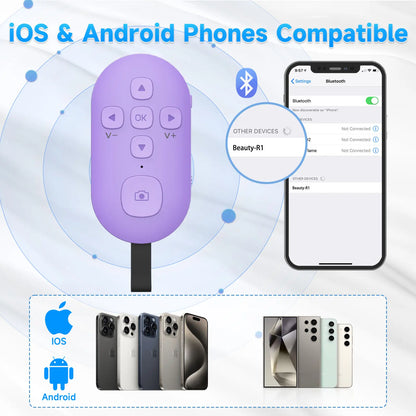 SEANCHEER R1 Tiktok Scrolling Remote Control for Phone, Page Turner for Kindle App, Camera Shutter Controller for Photo and Video, Connect via Bluetooth, USB-C Charging