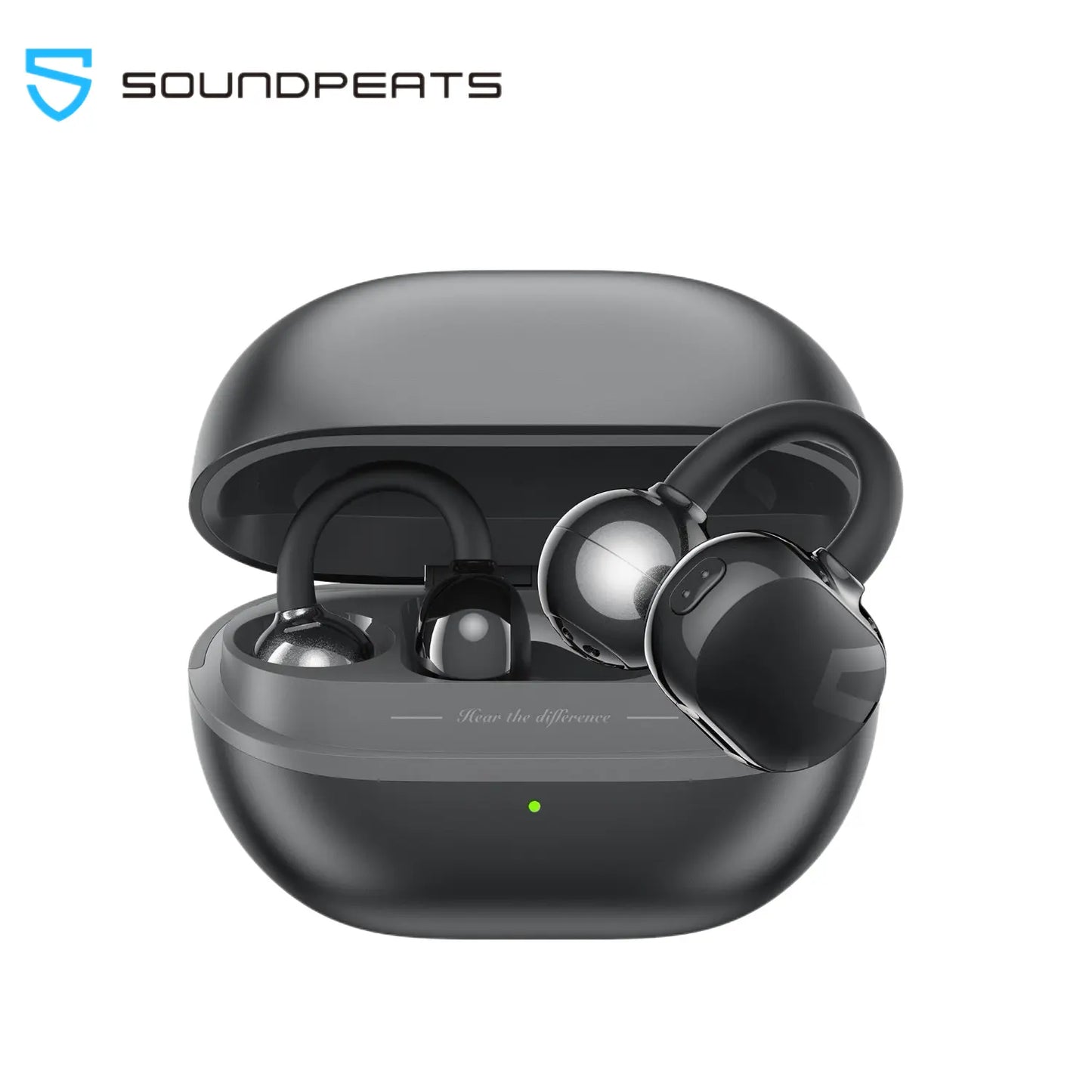 Soundpeats POP Clip Open-Ear Wireless Earbuds, Bluetooth 5.4, Single Mic ENC Noise Cancelling, Game Mode, Fast Charging, IPX5 Waterproof, 30H Playtime for Sports & Daily Use