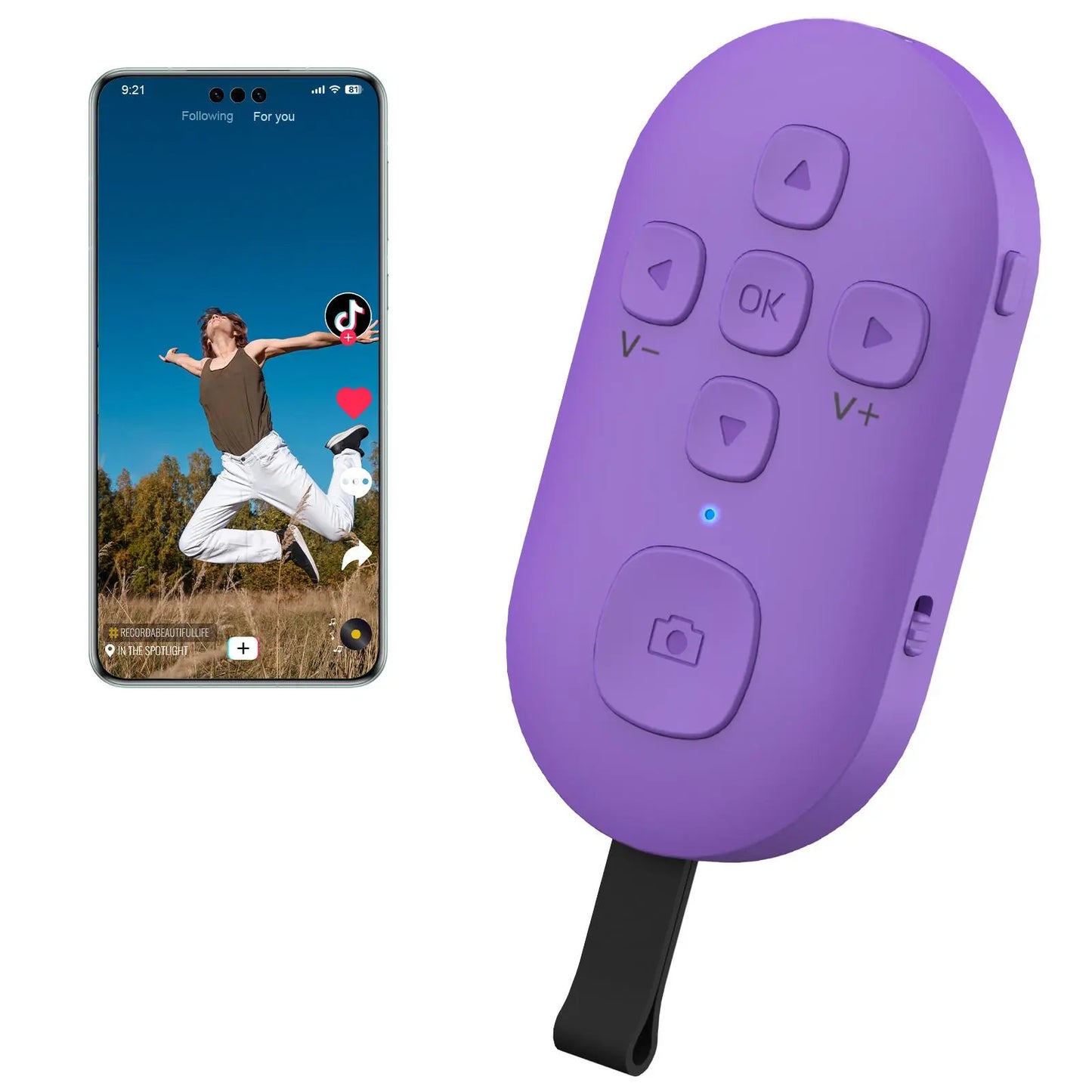 SEANCHEER R1 Tiktok Scrolling Remote Control for Phone, Page Turner for Kindle App, Camera Shutter Controller for Photo and Video, Connect via Bluetooth, USB-C Charging