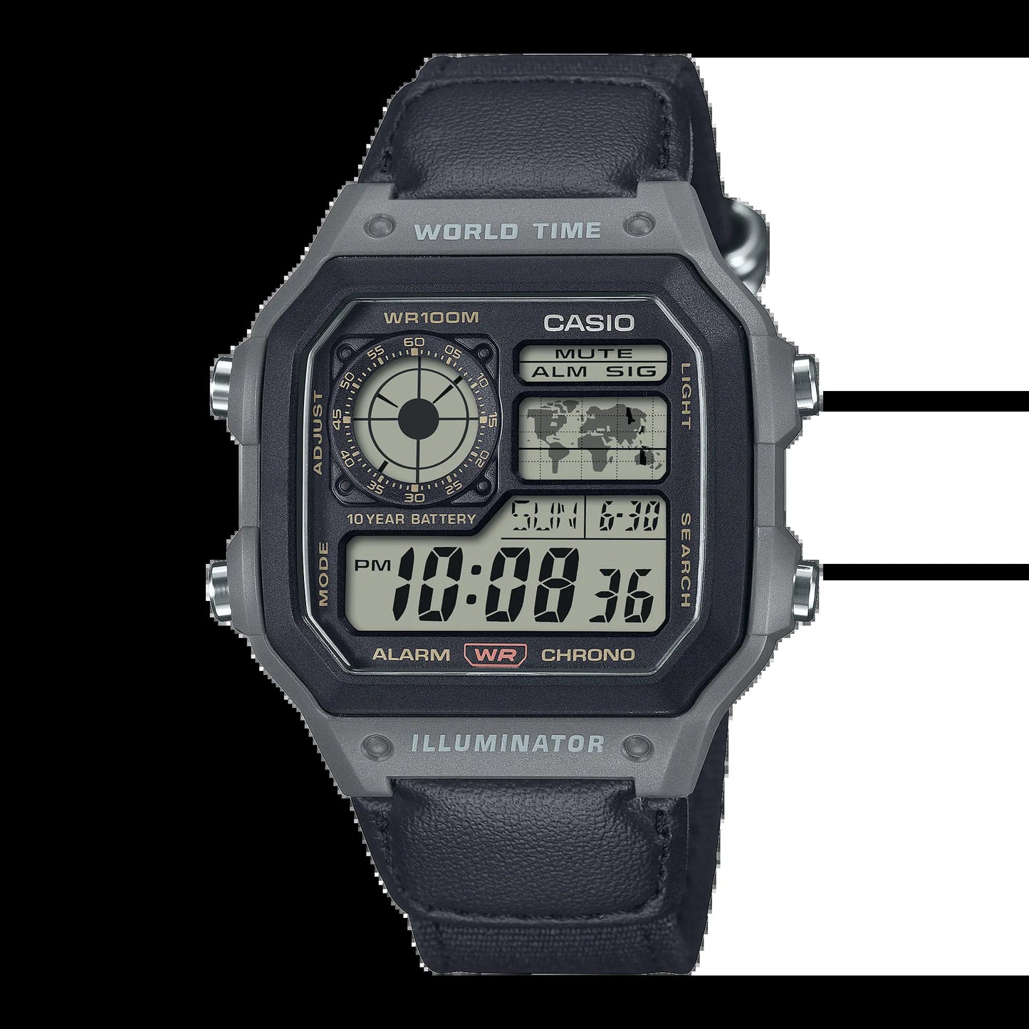 AE1200 | World Time Digital Watch | CASIO