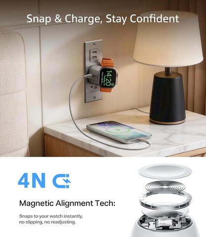 TORRAS Flasheye 2-In-1 Gan 45W USB-C Wall Charger Block - Fast Charging for Apple Watch, Iphone 17/16/15, Macbook, 90° Foldable, Space Grey