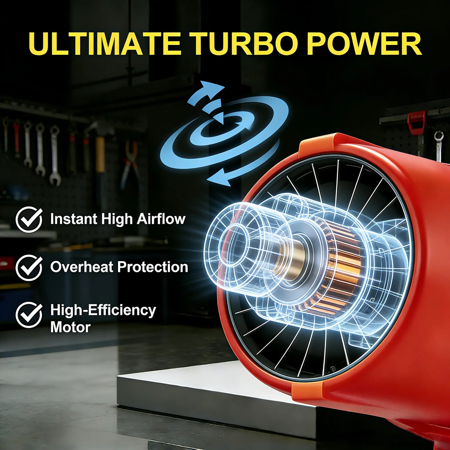 Cordless Turbo Super Power Air Duster 21V Blower One-Touch Clean Cordless & Powerful Handheld Powerfuldryer Aircraft Engine Design