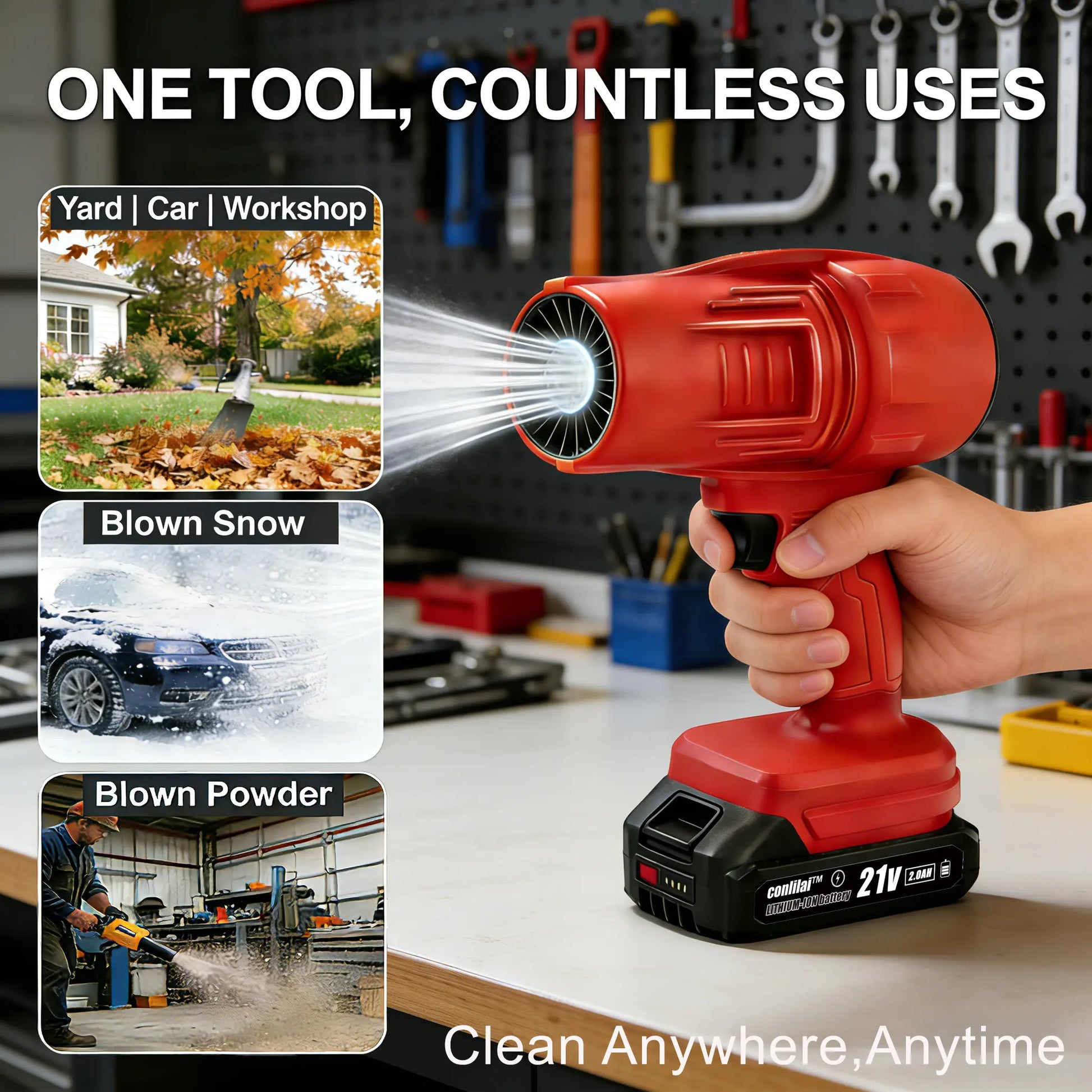 Cordless Turbo Super Power Air Duster 21V Blower One-Touch Clean Cordless & Powerful Handheld Powerfuldryer Aircraft Engine Design