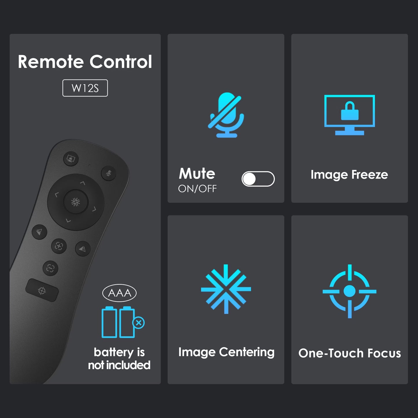 4K EPTZ Webcam with Zoom Remote, Privacy Cover, Tripod, Dual Microphones for Streaming & Conference