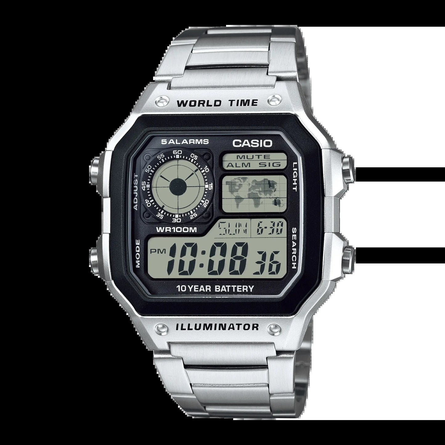 AE1200 | World Time Digital Watch | CASIO