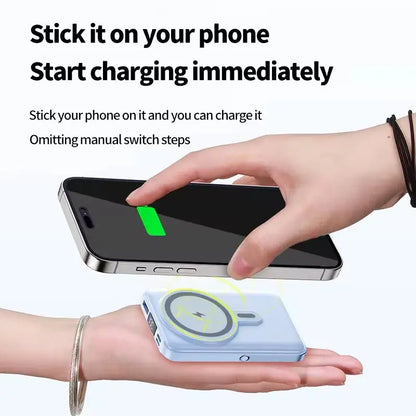 Movolt 10000Mah Wireless Fast Charging PD22.5W 4 Cables Digital Display Holder Mini Power Bank with Stand Display Foldable