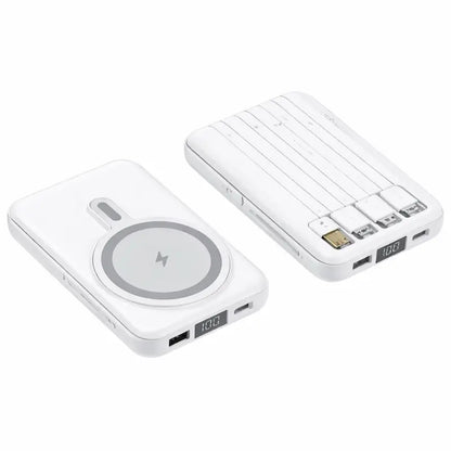 Movolt 10000Mah Wireless Fast Charging PD22.5W 4 Cables Digital Display Holder Mini Power Bank with Stand Display Foldable