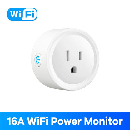 Tuya Wifi Smart Plug 10A 16A US Standard with Monitoring Remote Control Timer Countdown Group Control Works with Alexa Google