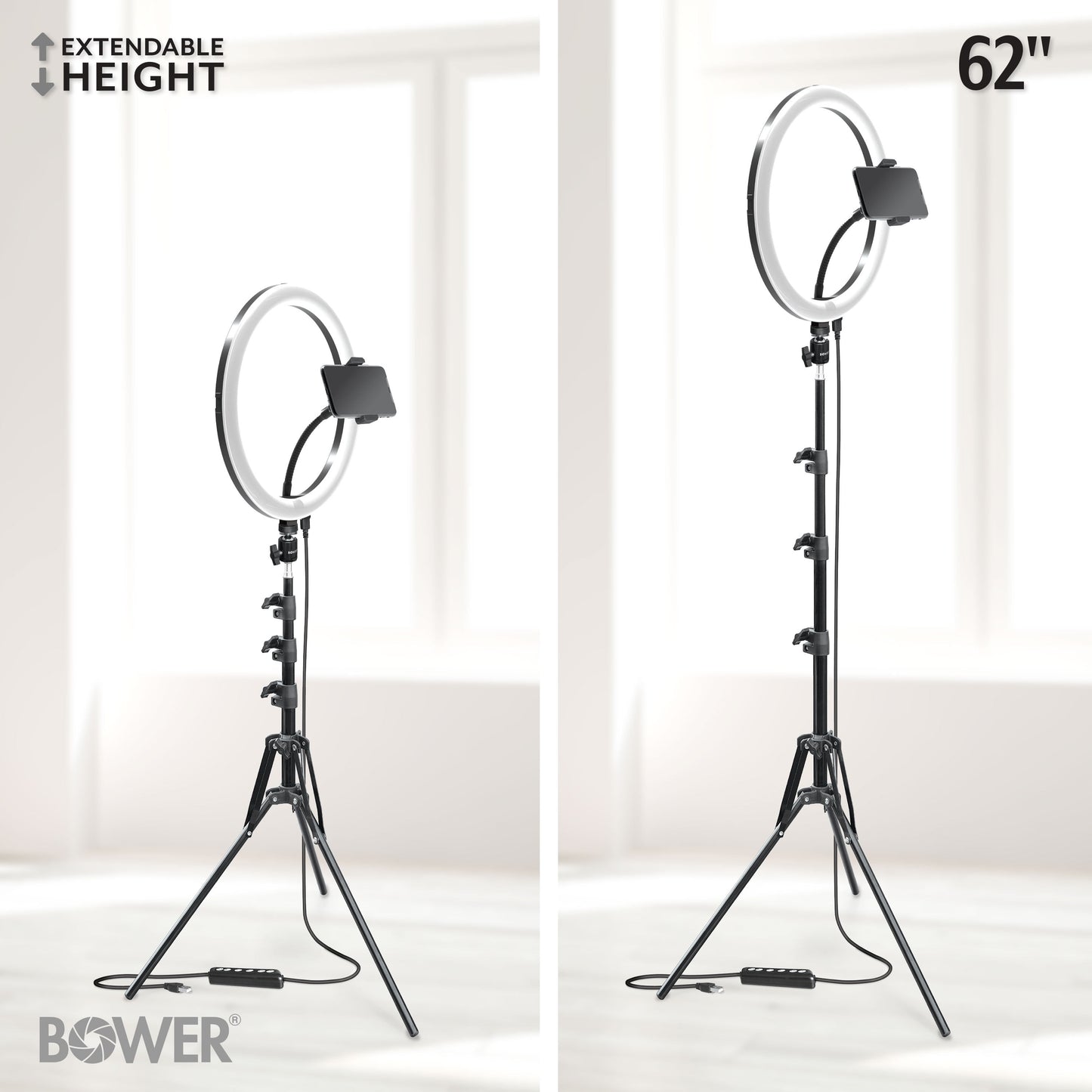 12-Inch LED RGB Ring Light Studio Kit with Special Effects; Black