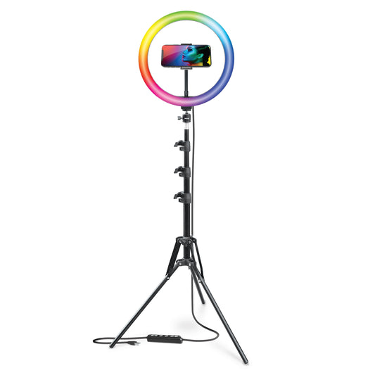 12-Inch LED RGB Ring Light Studio Kit with Special Effects; Black
