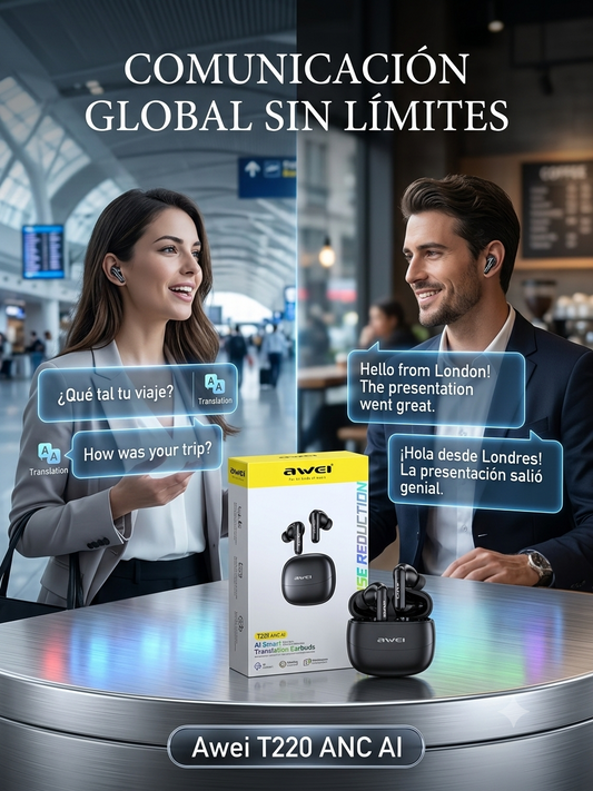 AUDIFONO AWEI T220 AI SMART TRANSLATION EARBUDS