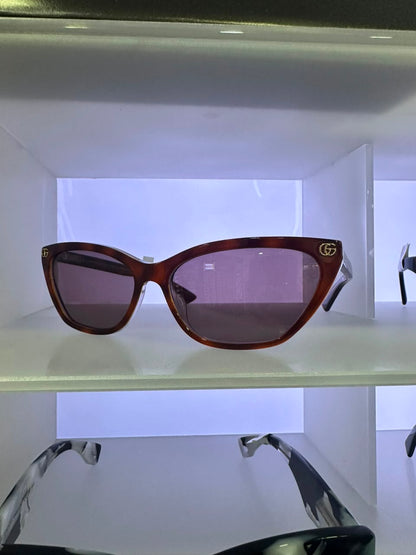 Gucci GG — Cat-Eye Havana Tortoise Rosa. Para Mujer