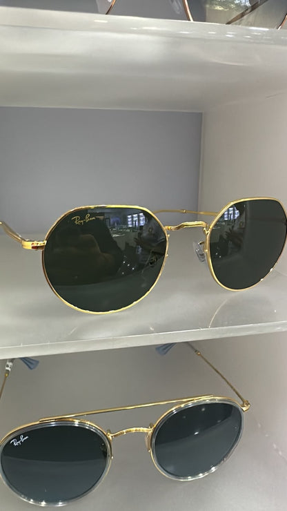 Ray-Ban Jack RB3565 — Hexagonal Gold Green Classic. Para Hombre