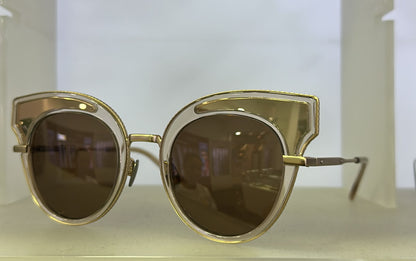 Bottega Veneta BV — Cat-Eye Gold Nude Sculptural. Para Mujer