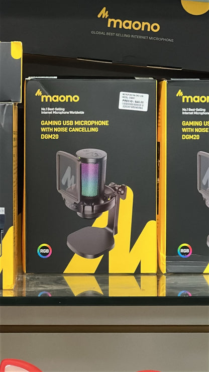 Maono DGM20 — Micrófono USB Gaming RGB con Cancelación de Ruido | #1 Best-Selling Worldwide