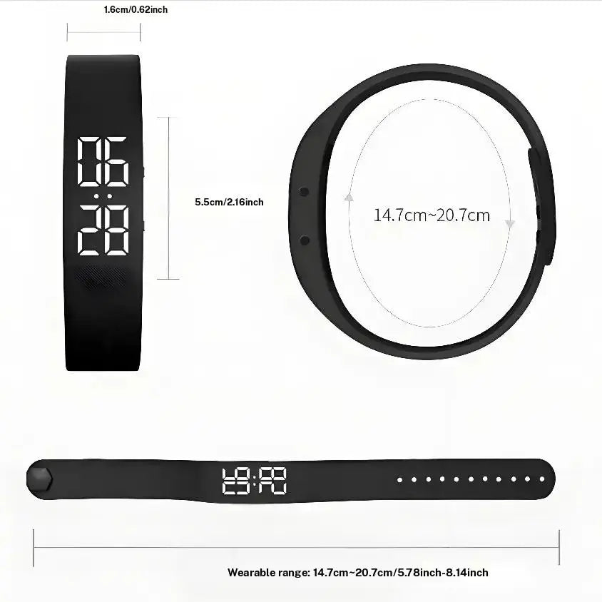 2026 New Multifunctional Fashion Electronic Watch, Unisex, Clock, Pedometer, Timer, Night Light, Wearable Sport, Holiday Gift