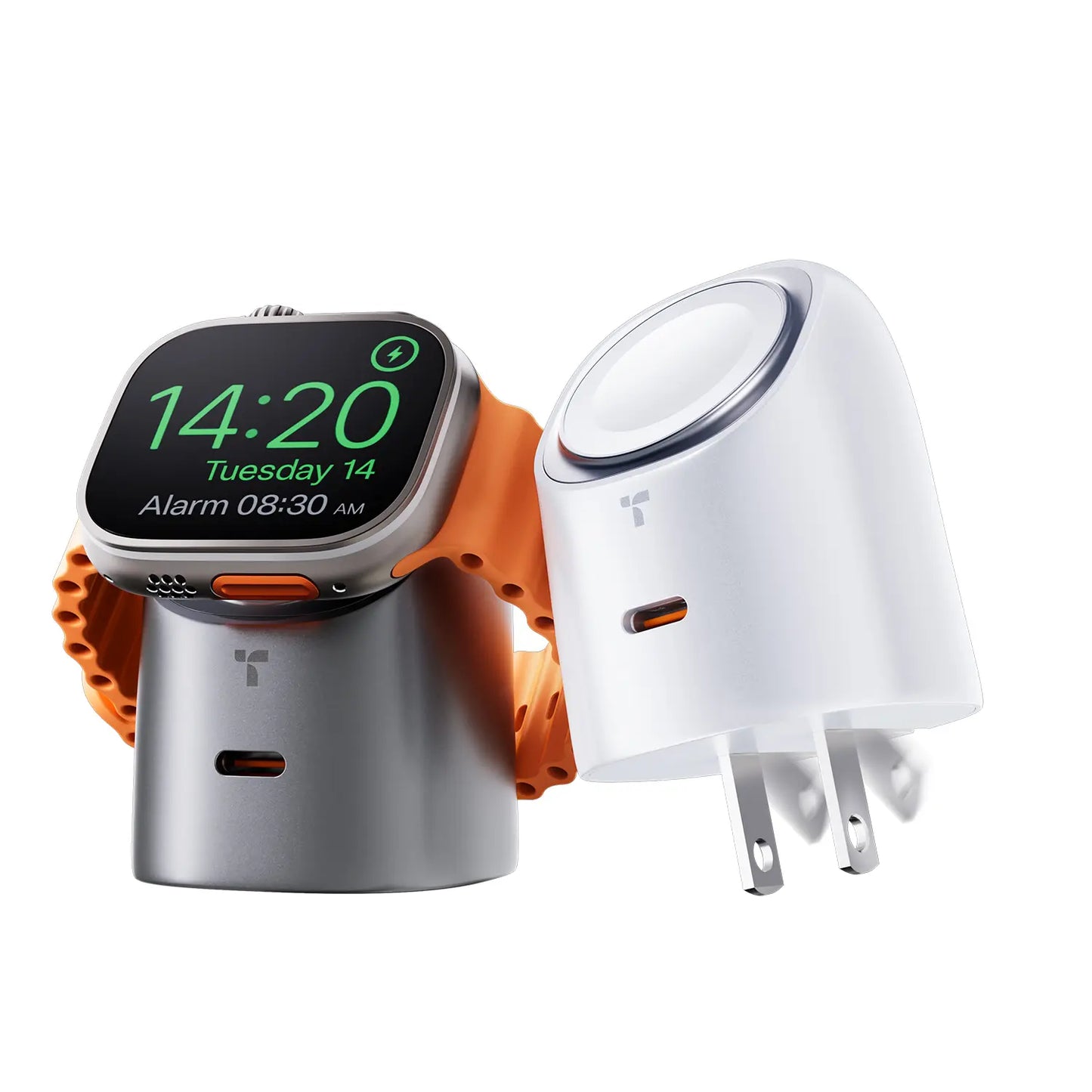 TORRAS Flasheye 2-In-1 Gan 45W USB-C Wall Charger Block - Fast Charging for Apple Watch, Iphone 17/16/15, Macbook, 90° Foldable, Space Grey