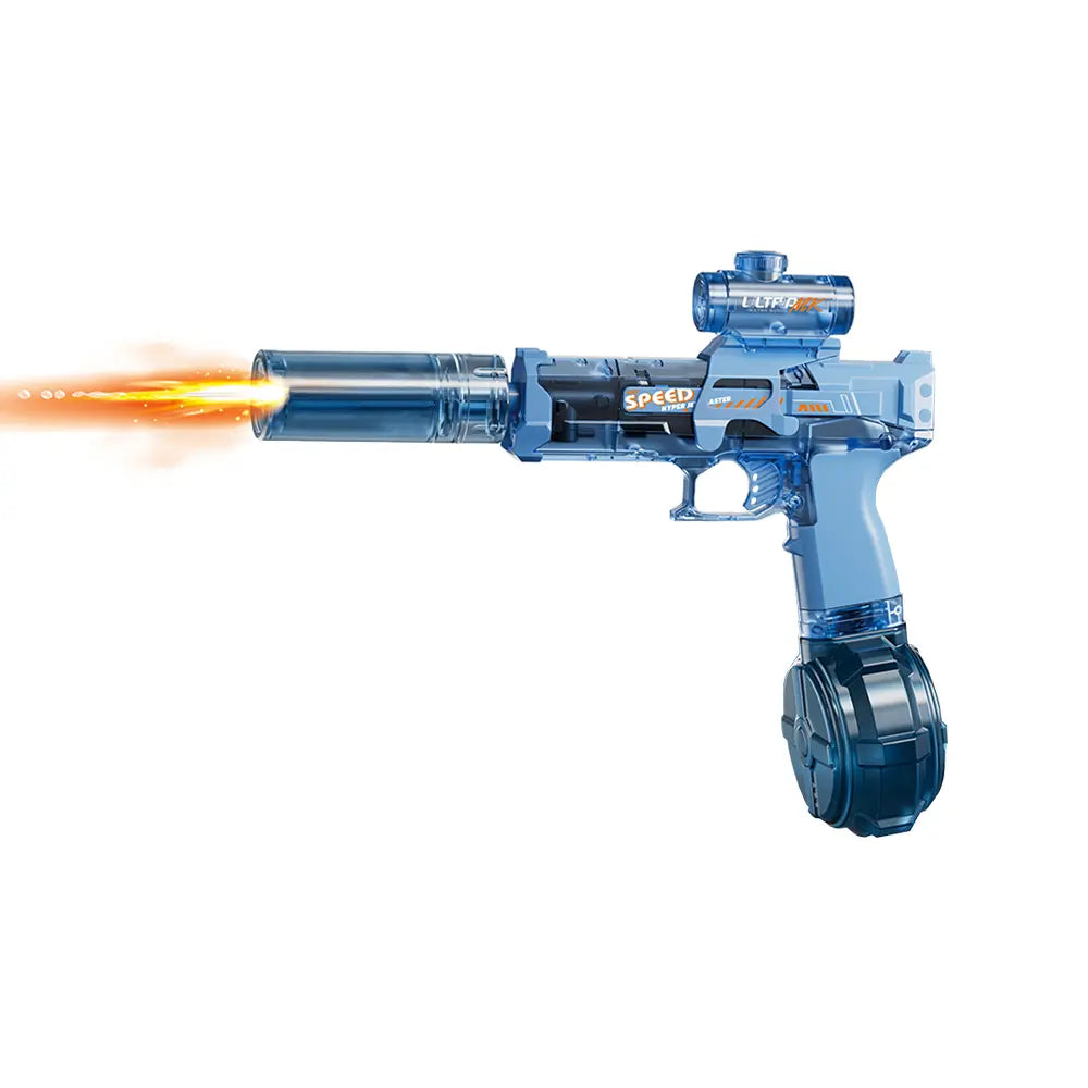 #Summervibes Ultimate Battle Electric Water Gun, Automatic Powerful Water Blaster with LED Glowing Muzzle, 320Cc Large Capacity, 32FT Long Range, Summer Outdoor Shooting Toy for Kids & Adults Beach Pool Party