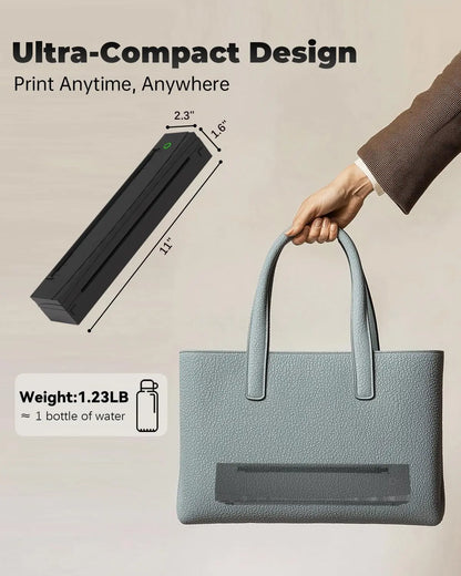Portable Wireless Thermal Printer, Inkless US Letter Printer for Travel, Truck, RV, Mobile Office, Home Office, Bluetooth Phone Printing