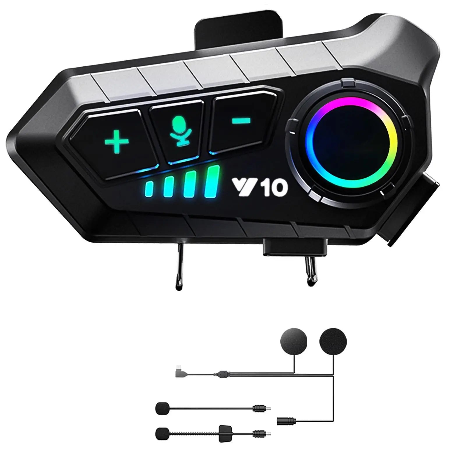 New Y10 Motorcycle Helmet Headphone, Motorcycle Accessory, Bluetooth-Compatible Voice Control, Waterproof, Rechargeable Battery, Long Lasting, Suitable for All Helmets