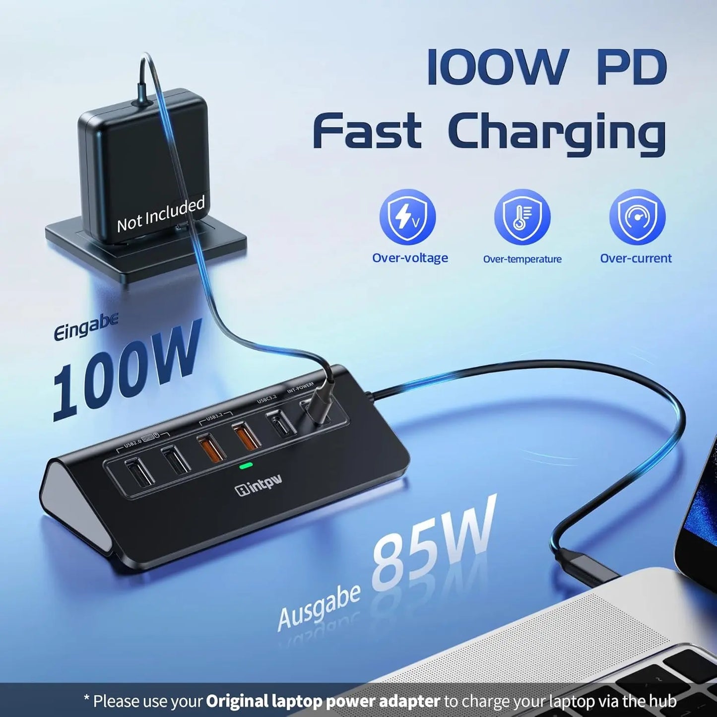 Intpw P9R PRO 10-In-1 USB C Docking Station 10Gbps 4K@60Hz HDMI Ethernet 100W PD SD TF for Laptop Iphone 17 Mac