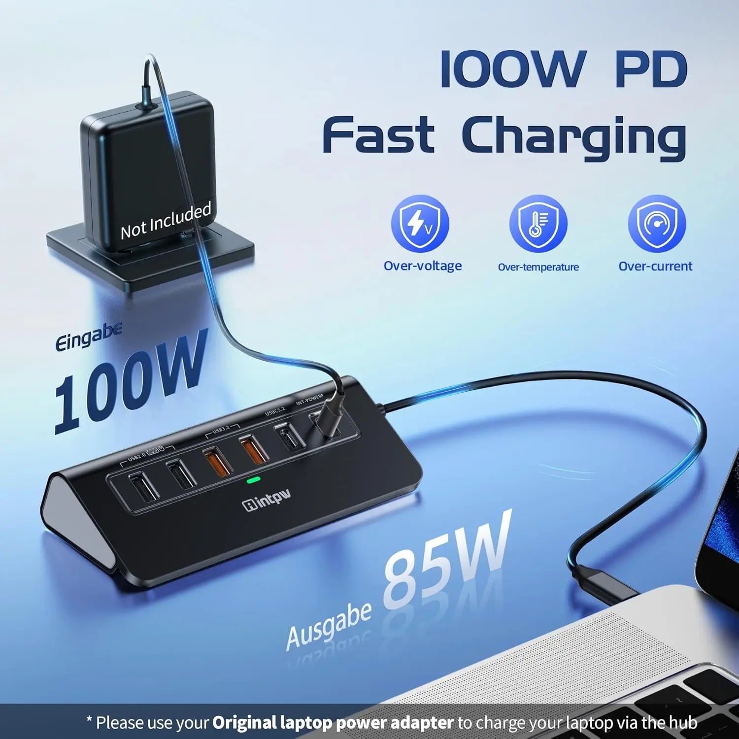 Intpw P9R PRO 10-In-1 USB C Docking Station 10Gbps 4K@60Hz HDMI Ethernet 100W PD SD TF for Laptop Iphone 17 Mac