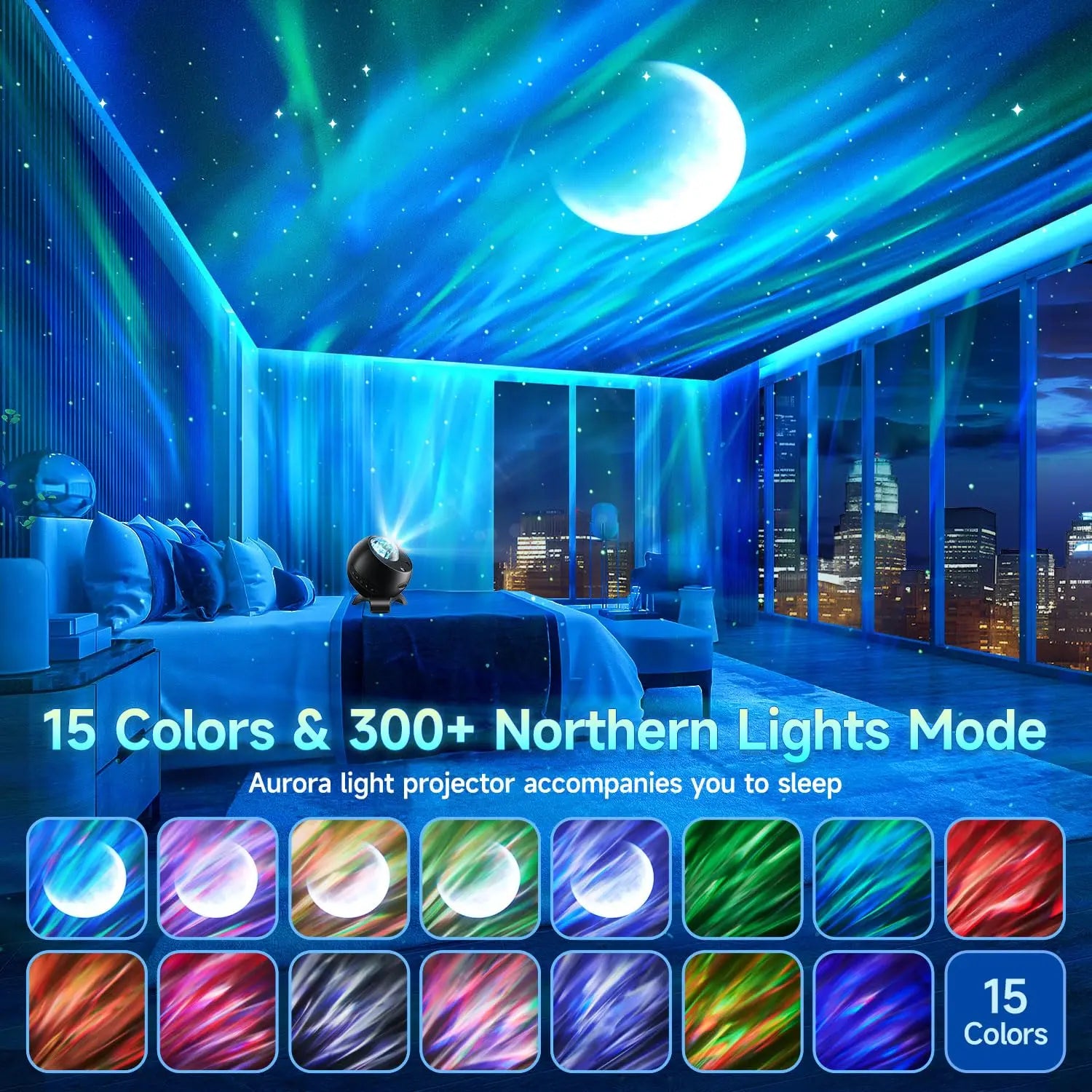 Birthday Gifts for Teen Girls & Boys - Northern Galaxy Light Projector with 15 White Noise Bluetooth Speaker, Trendy Stuff Aurora Night Light Bedroom Decor,Ambiance Light,Summergarden