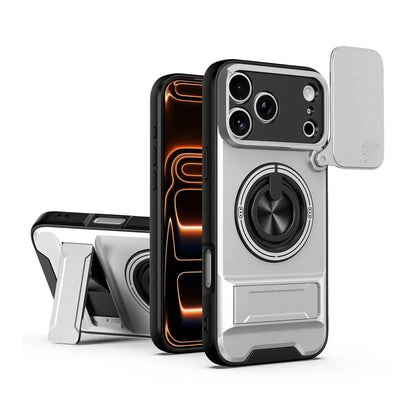 OREKROY Magnetic Case for Iphone 17 Pro Max 16/15/14/13/12 Pro Max ,Slide Camera Cover, 360° Rotating Ring Stand, Magsafe Compatible,Military-Grade Shockproof Protective Cover, Heavy Duty Rugged Armor Drop Protection Kickstand Case for Hands-Free Viewing