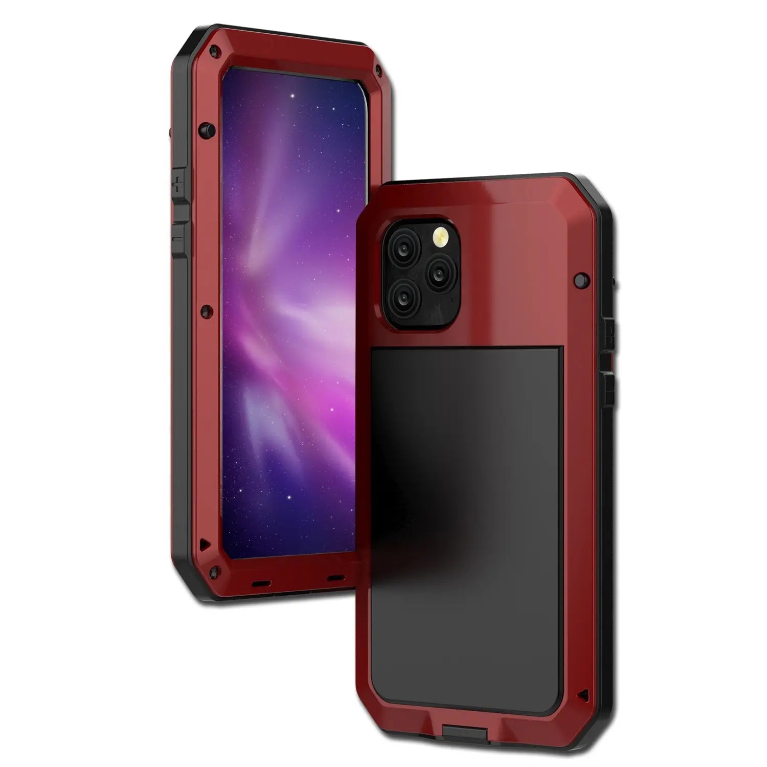 Military Grade Metal Armor Case for Iphone 17 Air/17/16/15/14/13/12/11 Pro Max, Heavy Duty Full Body Shockproof Cover with Built-In Screen Protector, Rugged Protective Phone Case