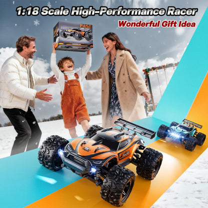 High Speed Remote Control Car 1:18 Carbon Brush RC Shark Design with USB Cable & Battery 2S/3S Motor 20 Mph/27 Mph All-Terrain Stunts Kids Gift