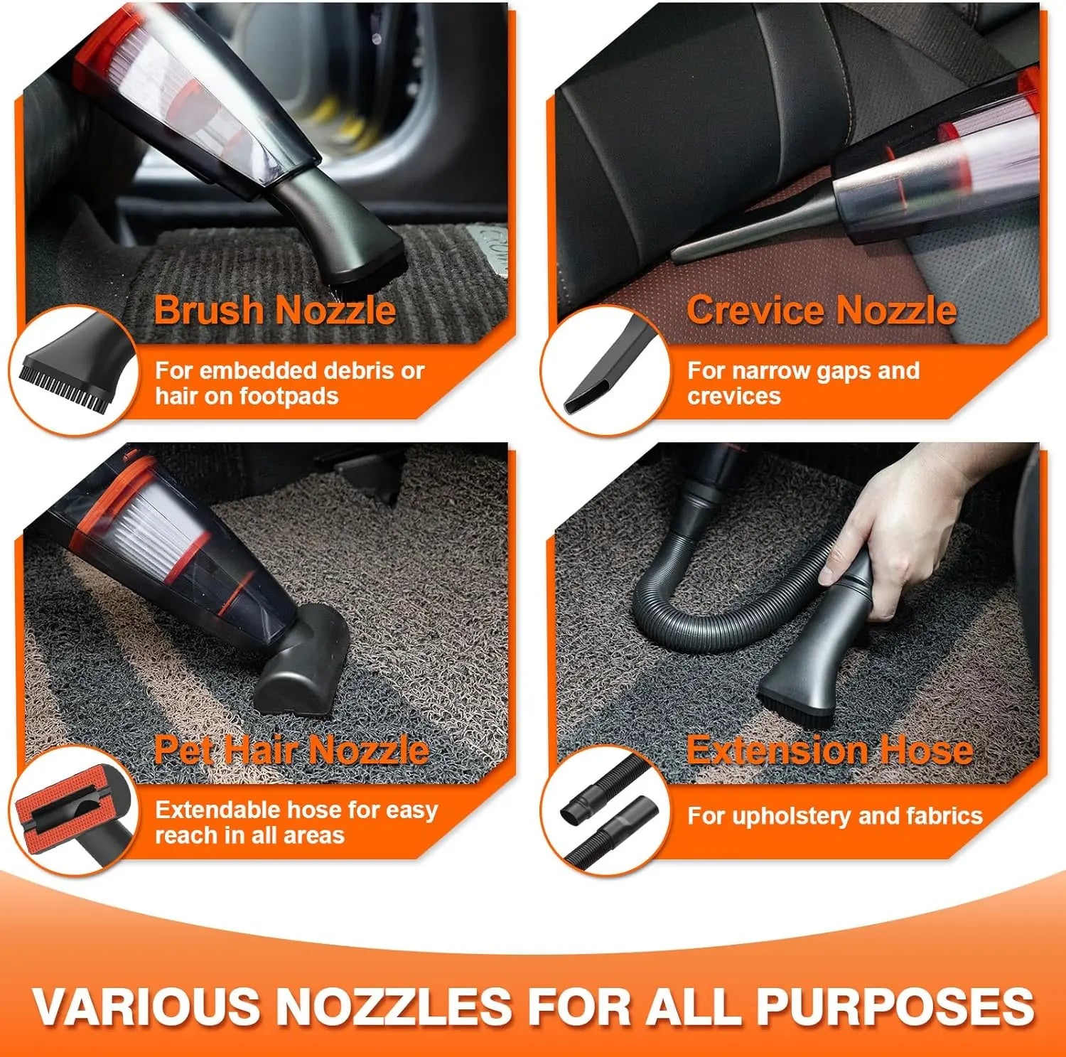 【Fathersdaygift] Car Cleaning Kit 19Pcs, Car Interior Detailing Kit with 12000PA High Power Handheld 12V Corded Vacuum, Detailing Brush Set, Cleaning Gel, Complete Car Vacuum Cleaner with Storage Bag for Men & Women
