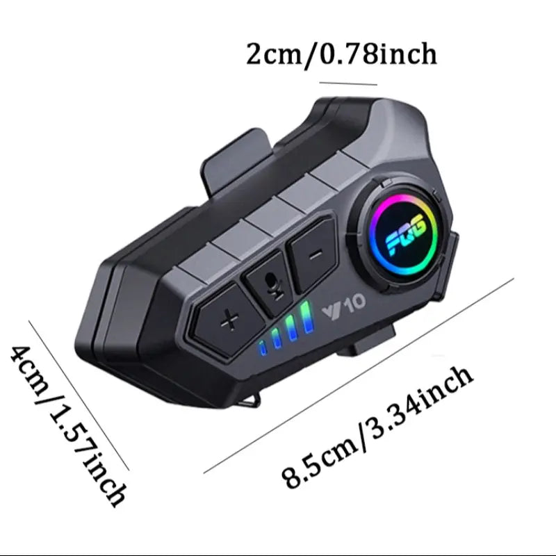 New Y10 Motorcycle Helmet Headphone, Motorcycle Accessory, Bluetooth-Compatible Voice Control, Waterproof, Rechargeable Battery, Long Lasting, Suitable for All Helmets
